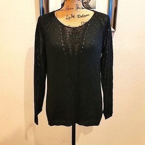 Gerard Darel Black Shimmer Spring Sweater